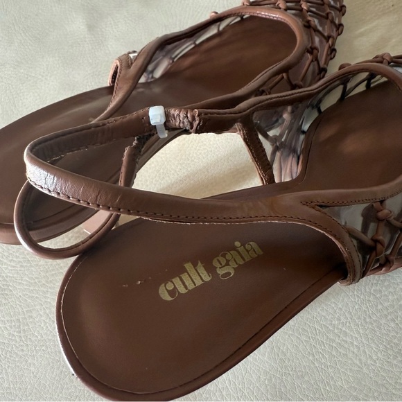 CULT GAIA
Soray 75 Knotted Leather And Pvc Slingback Pumps - Picture 14 of 14